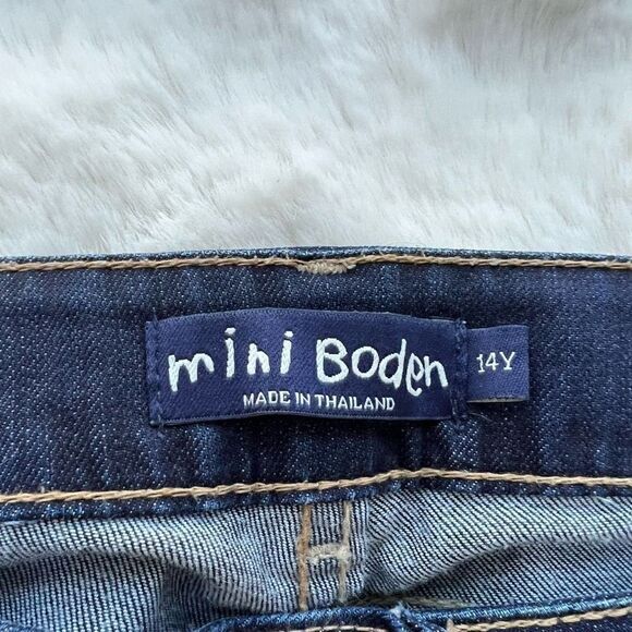Mini Boden Slim Fit Jeans Dark Wash Denim Adjustable Waist Kids / Girls 14Y - Picture 3 of 9